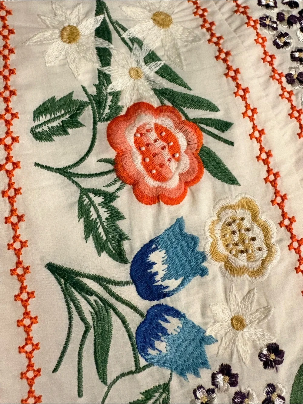 Boston Proper Embroidered Floral Midi Skirt - Size 6 - Picture 3 of 8